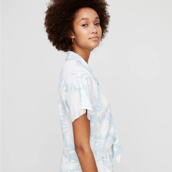 ARITZIA | Wilfred Free The Tie-Front Blouse in Yellow/White XS - Picture 3 of 12